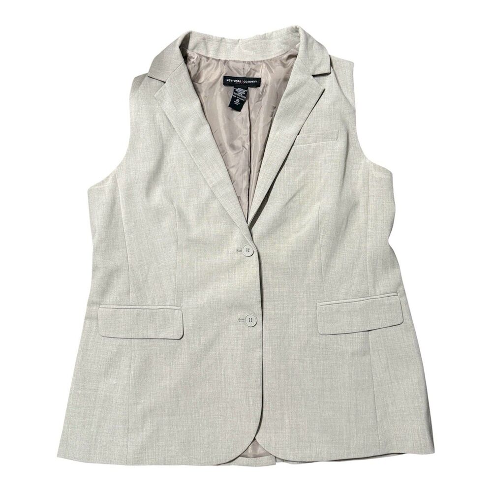 New York & Co. Stretch Women's Vest Beige Size 16